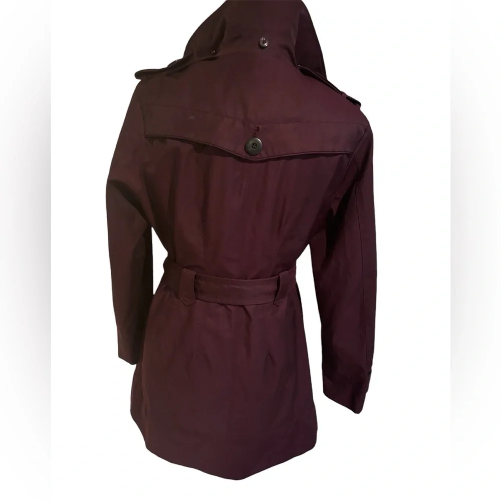 Jones NY burgundy double breasted trench coat Size L - Picture 5 of 6